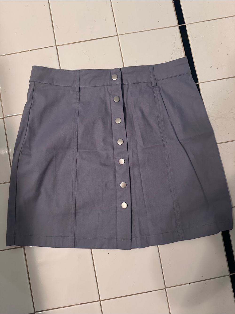 FAVLUX Lavender Button-Front Mini Skirt